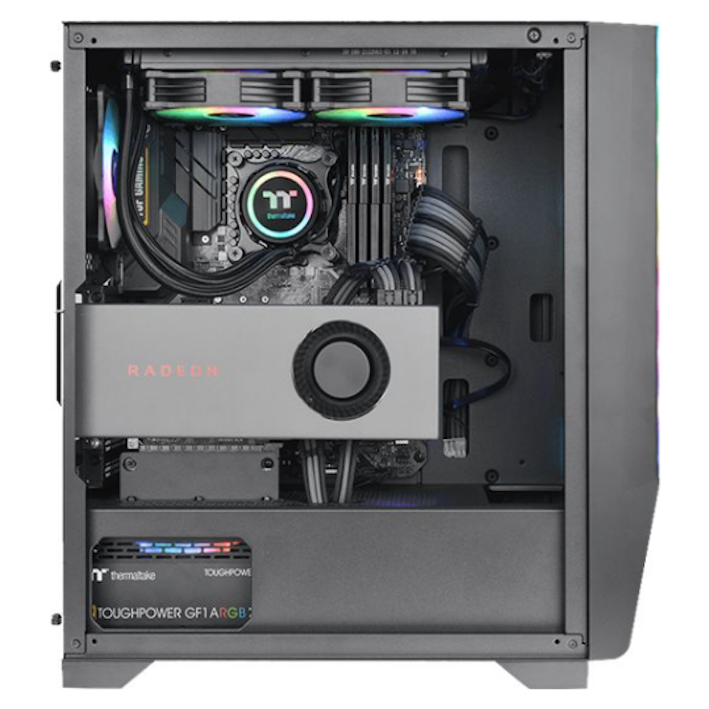 A large main feature product image of Thermaltake H550 - ARGB Mid Tower Case (Silver)