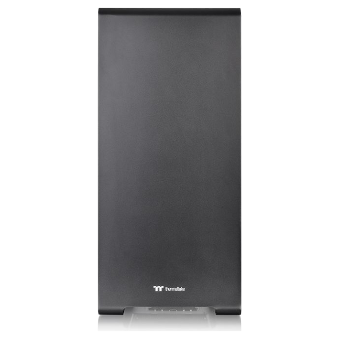 A large main feature product image of Thermaltake S300 Black Mid Tower Case w/ Tempered Glass Side Panel