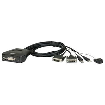 Product image of ATEN 2 Port USB DVI KVM Switch w/ Remote Port Selector - Click for product page of ATEN 2 Port USB DVI KVM Switch w/ Remote Port Selector