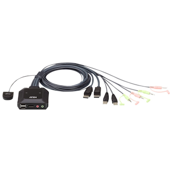 Product image of ATEN 2 Port USB Displayport KVM Switch w/ Remote Port Selecter - Click for product page of ATEN 2 Port USB Displayport KVM Switch w/ Remote Port Selecter