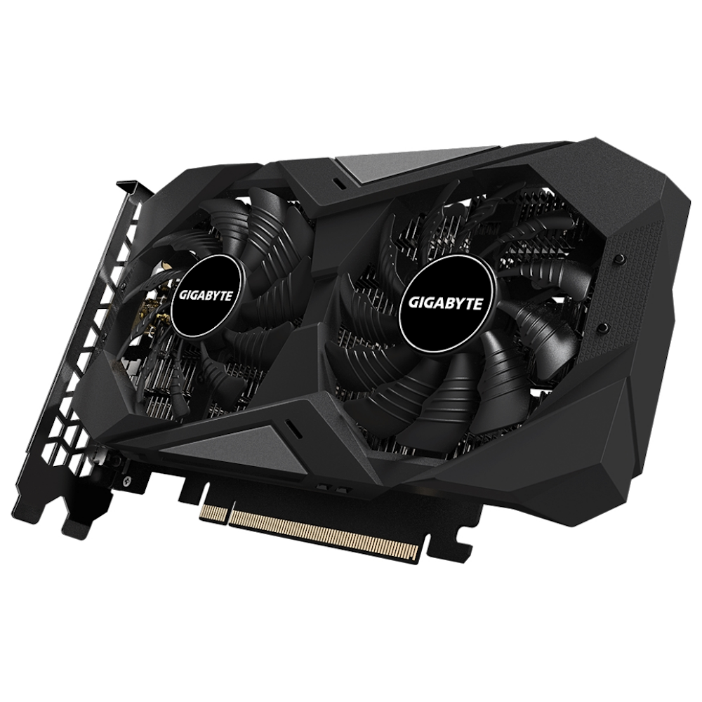 A large main feature product image of Gigabyte GeForce GTX1650 Windforce OC 4GB GDDR6