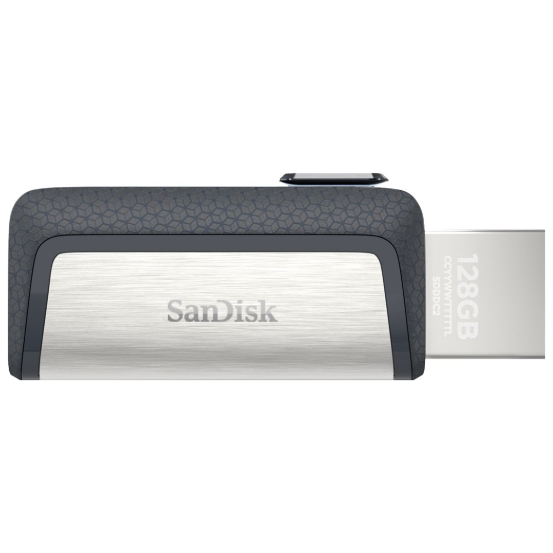 A large main feature product image of SanDisk Ultra Dual Drive 128GB USB 3.1 Gen 1 Type-C/A Flash Drive
