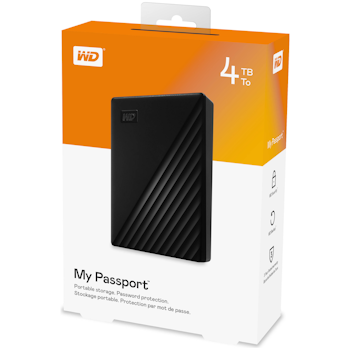 Product image of WD My Passport 4TB Black Portable HDD - Click for product page of WD My Passport 4TB Black Portable HDD