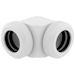 A product image of Corsair Hydro X Series XF Hardline 90° 12mm OD Fitting Twin Pack — White