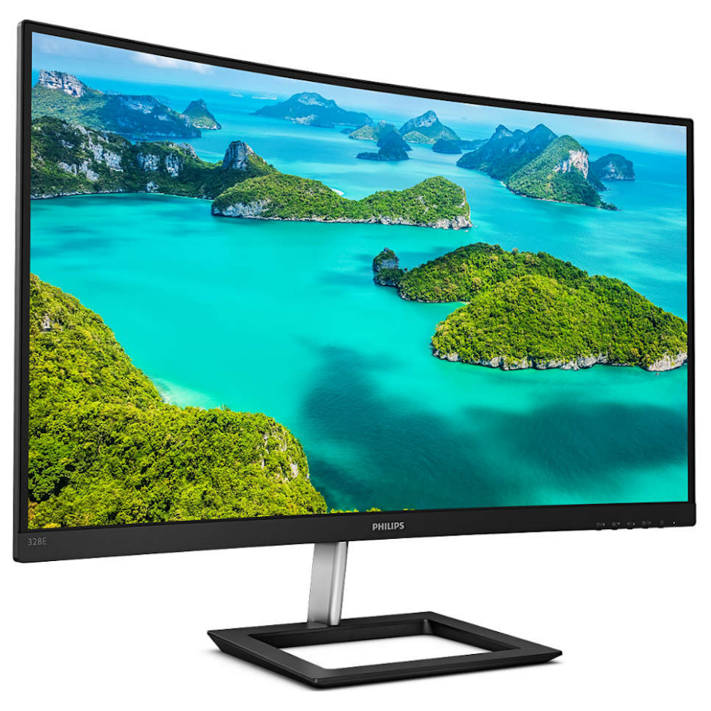 A large main feature product image of Philips 328E1CA - 32" Curved 4K 60Hz SVA Monitor