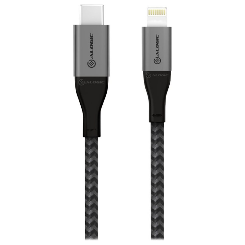 A large main feature product image of ALOGIC USB Type-C to Lightning Cable - 1.5m - Space Grey