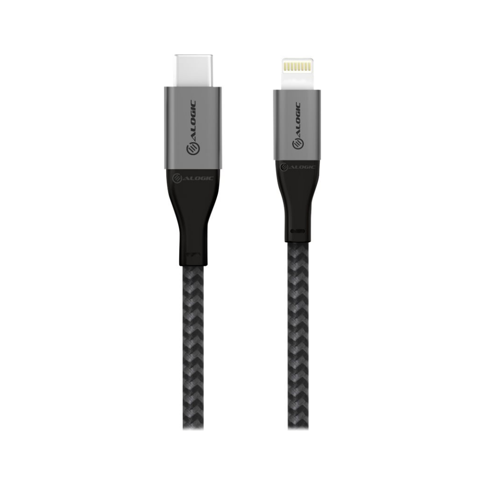 A large main feature product image of ALOGIC USB Type-C to Lightning Cable - 1.5m - Space Grey
