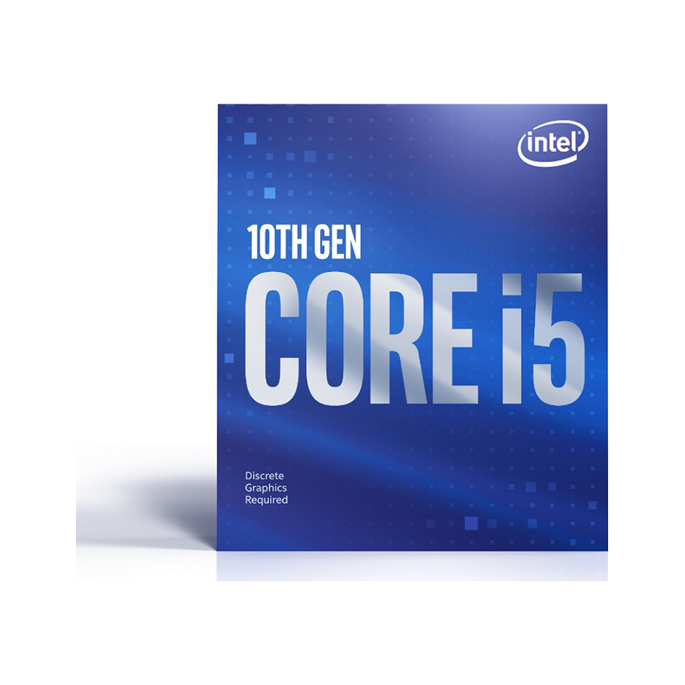 A large main feature product image of Intel Core i5 10400F Comet Lake 6 Core 12 Thread Up To 4.3Ghz LGA1200 - No iGPU Retail Box