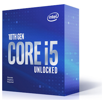 Product image of Intel Core i5 10600KF Comet Lake 6 Core 12 Thread Up To 4.8Ghz LGA1200 - No HSF/No iGPU Retail Box - Click for product page of Intel Core i5 10600KF Comet Lake 6 Core 12 Thread Up To 4.8Ghz LGA1200 - No HSF/No iGPU Retail Box