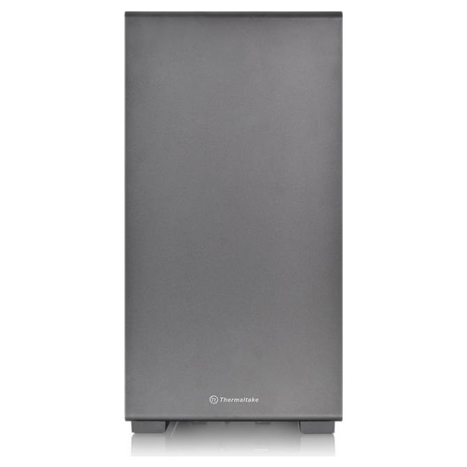 A large main feature product image of Thermaltake S100 mATX Black Mid Tower Case w/ Tempered Glass Side Panel