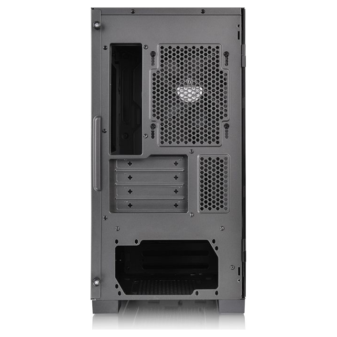 A large main feature product image of Thermaltake S100 mATX Black Mid Tower Case w/ Tempered Glass Side Panel