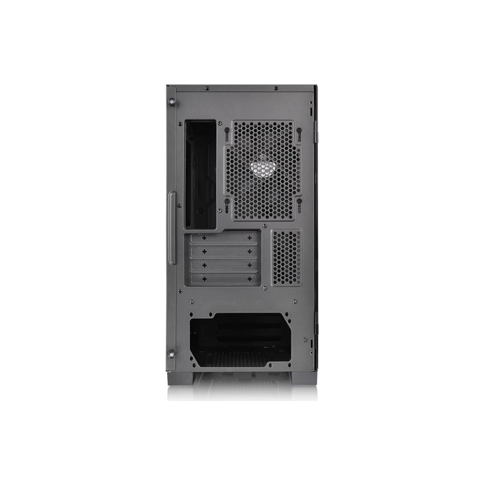 A large main feature product image of Thermaltake S100 mATX Black Mid Tower Case w/ Tempered Glass Side Panel