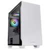 A product image of Thermaltake S100 mATX White Mid Tower Case w/ Tempered Glass Side Panel