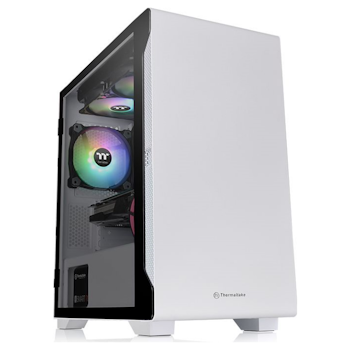 Product image of Thermaltake S100 mATX White Mid Tower Case w/ Tempered Glass Side Panel - Click for product page of Thermaltake S100 mATX White Mid Tower Case w/ Tempered Glass Side Panel