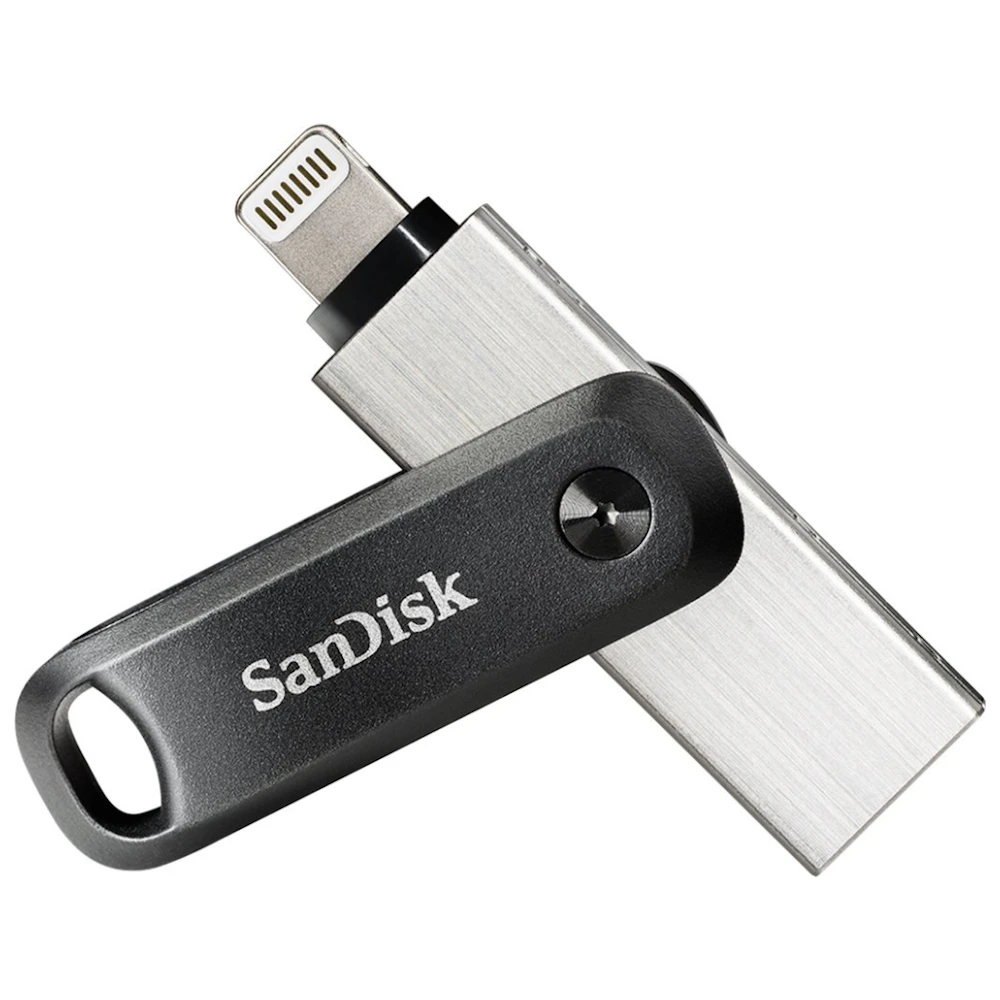 A large main feature product image of SanDisk iXpand Go USB3.0/Lightning Flash Drive - 256GB