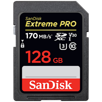 Product image of SanDisk Extreme Pro 128GB UHS-I SDXC Card - Click for product page of SanDisk Extreme Pro 128GB UHS-I SDXC Card