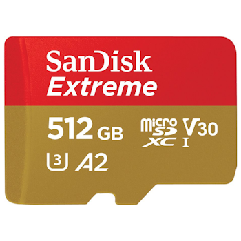 Product image of SanDisk Extreme 512GB UHS-I MicroSDXC Card - Click for product page of SanDisk Extreme 512GB UHS-I MicroSDXC Card