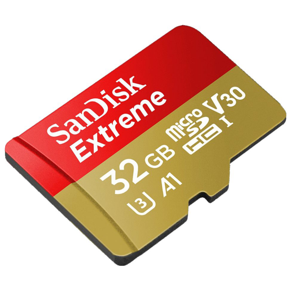 A large main feature product image of SanDisk Extreme 32GB microSDHC U3 V30 A1 UHS-I microSD Card
