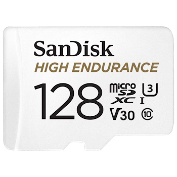 Product image of SanDisk High Endurance 128GB UHS-I MicroSDXC Card - Click for product page of SanDisk High Endurance 128GB UHS-I MicroSDXC Card