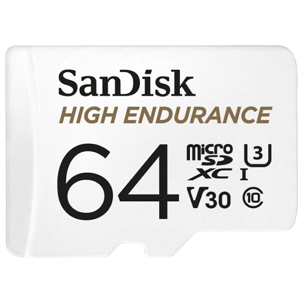 A large main feature product image of SanDisk High Endurance microSDXC U3 V30 UHS-I microSD Card - 64GB