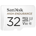 A product image of SanDisk High Endurance 32GB UHS-I MicroSDXC Card