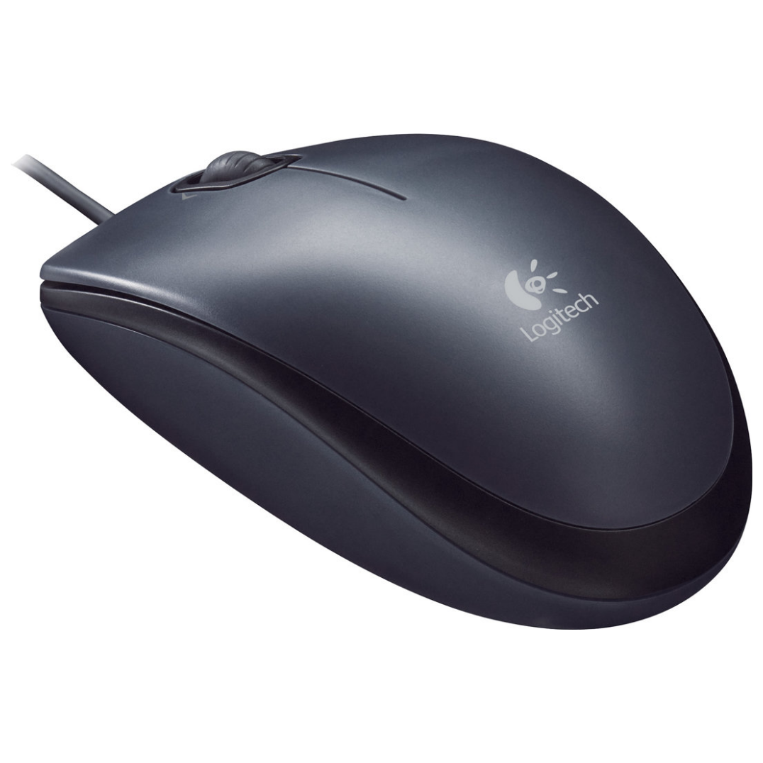 logitech corded mouse black m100r