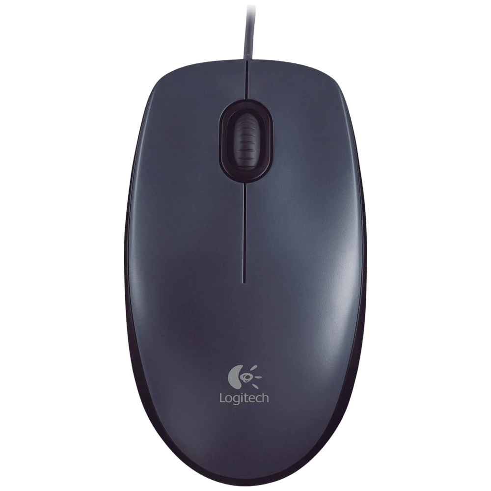 A large main feature product image of Logitech M90 Wired Mouse