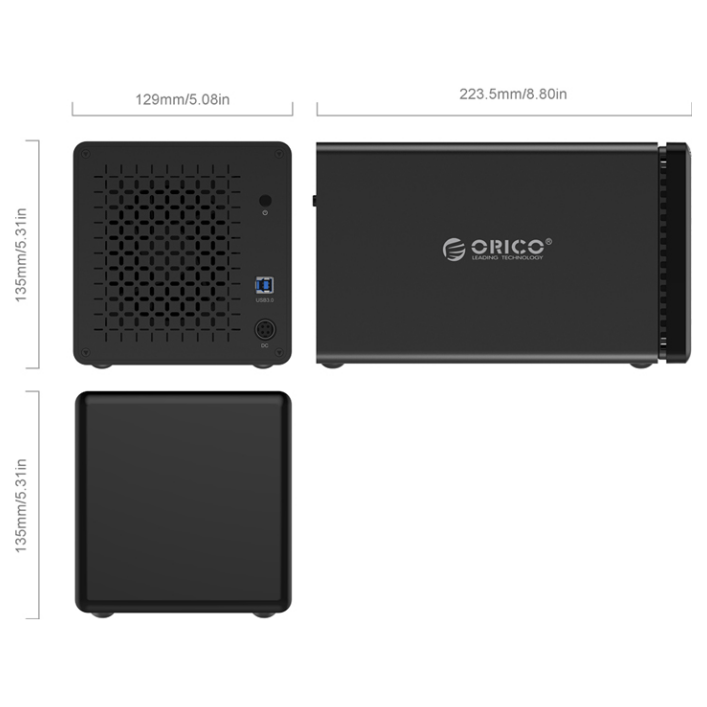 A large main feature product image of ORICO 4 Bay USB3.0 Hard Drive Dock with Raid