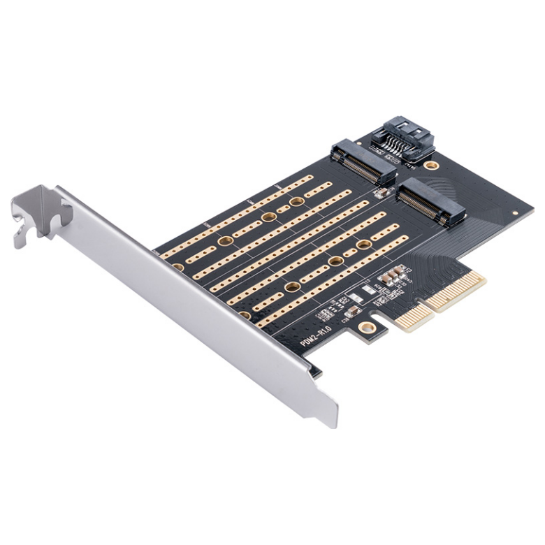A large main feature product image of ORICO Dual M.2 NVMe to PCI-E 3.0 X4 Expansion Card
