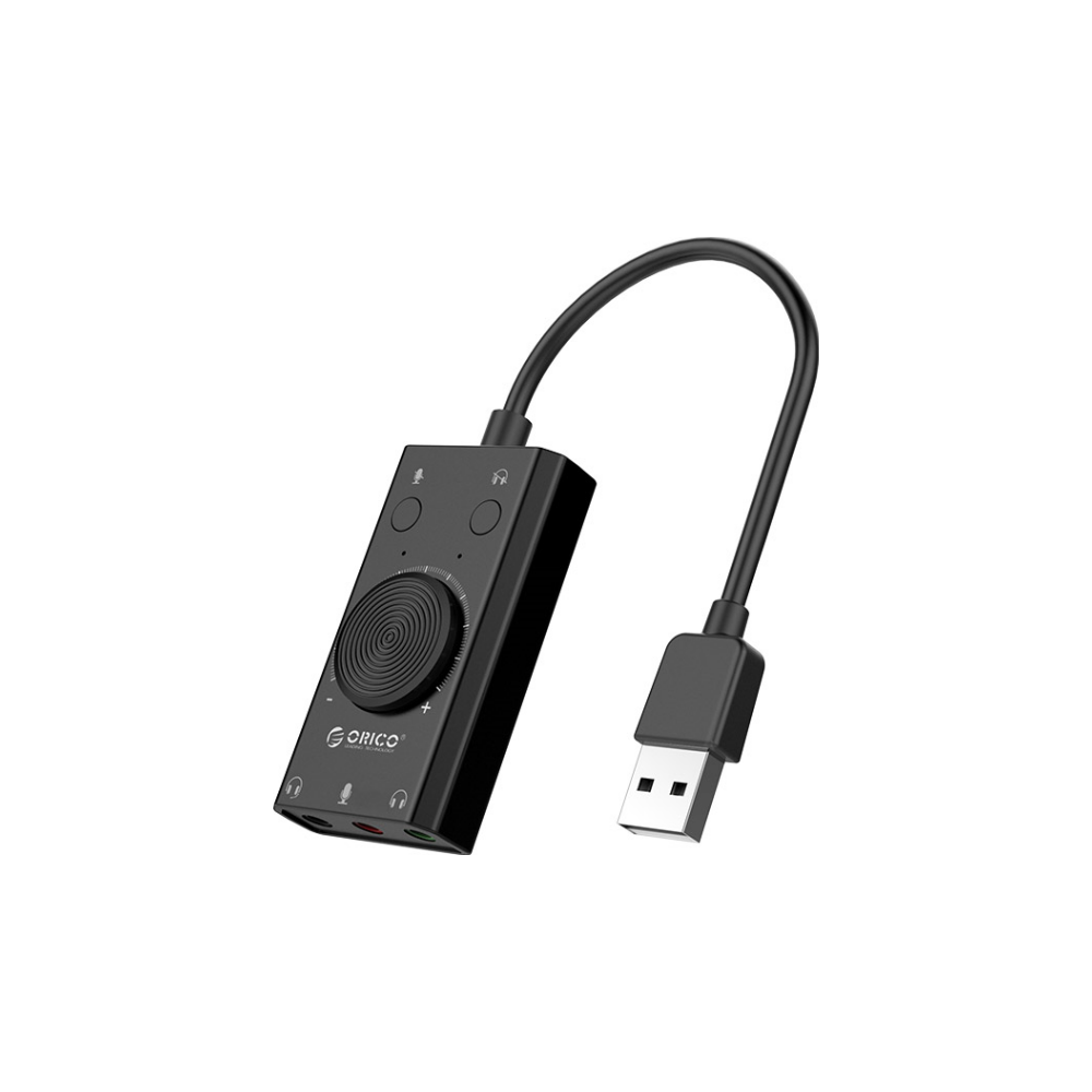 A large main feature product image of ORICO Multifunction USB External Sound Card