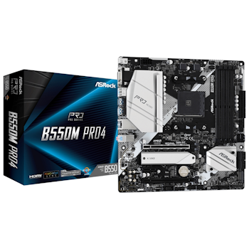 Product image of ASRock B550M Pro4 AM4 mATX Desktop Motherboard - Click for product page of ASRock B550M Pro4 AM4 mATX Desktop Motherboard