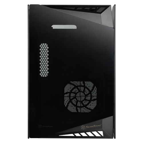 A large main feature product image of SilverStone LD03B-AF mITX Case w/ Tempered Glass Side Panel