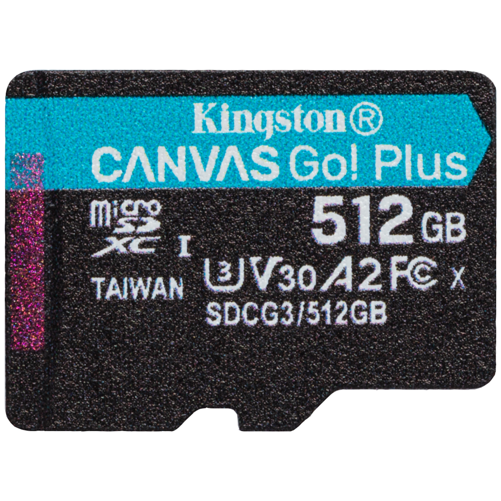 A large main feature product image of Kingston Canvas Go! Plus MicroSD 512GB