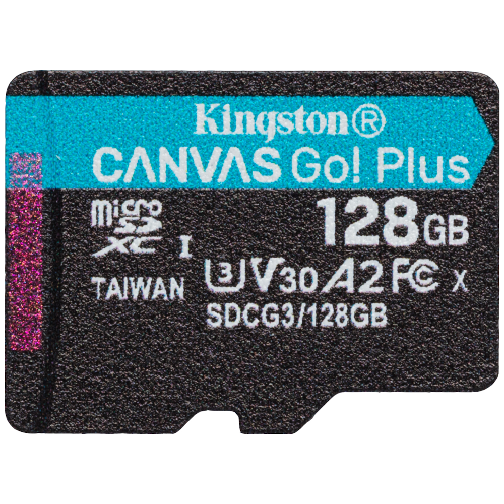 A large main feature product image of Kingston Canvas Go! Plus MicroSD 128GB