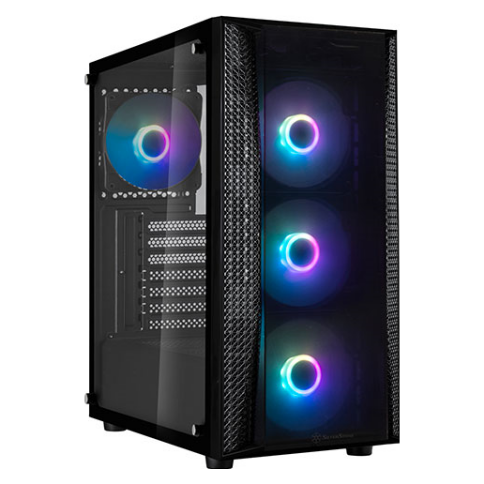 A large main feature product image of SilverStone FARA B1 Lucid Rainbow Mid Tower Case w/ Tempered Glass Side Panel