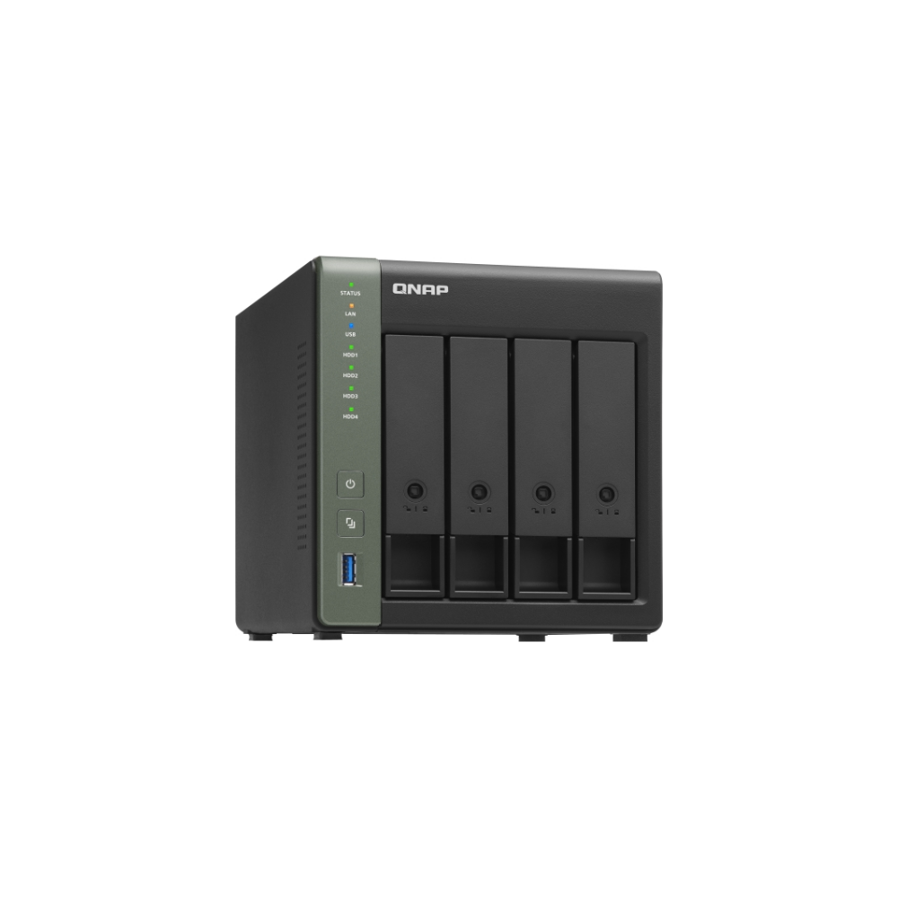 A large main feature product image of QNAP TS-431X3 1.7Ghz 4GB 4 Bay NAS Enclosure