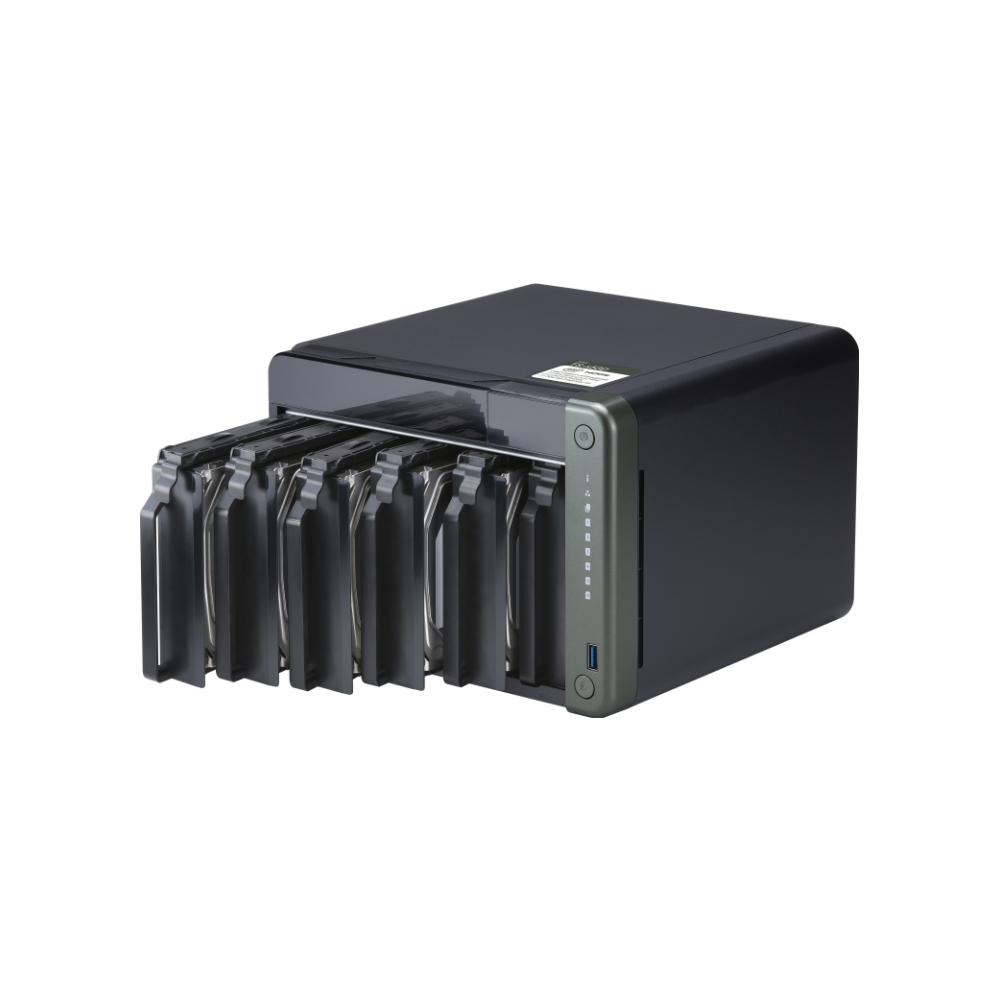 A large main feature product image of QNAP TS-653D 2.0Ghz 8GB 6 Bay NAS Enclosure