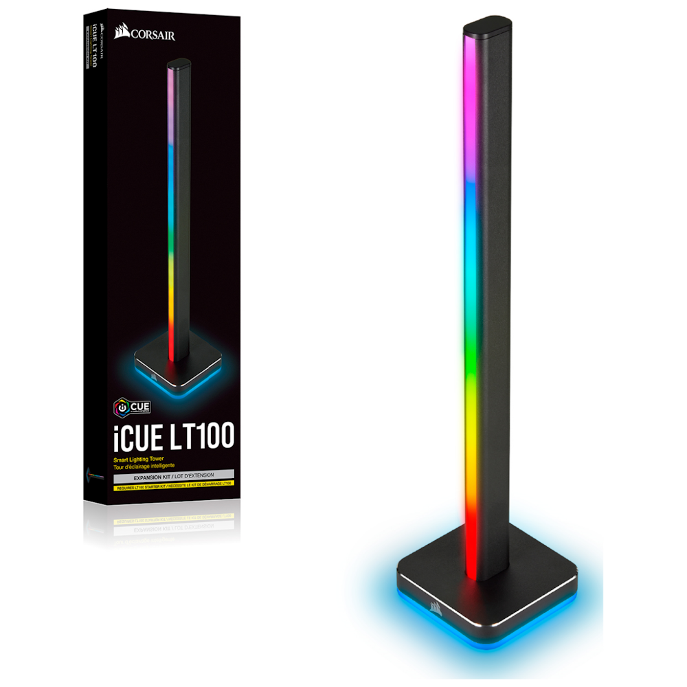A large main feature product image of Corsair LT100 Smart Lighting Tower - Expansion Kit