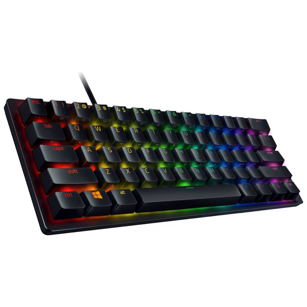 A large main feature product image of Razer Huntsman Mini - Opto-Mechanical Chroma Gaming Keyboard (Purple Switch)
