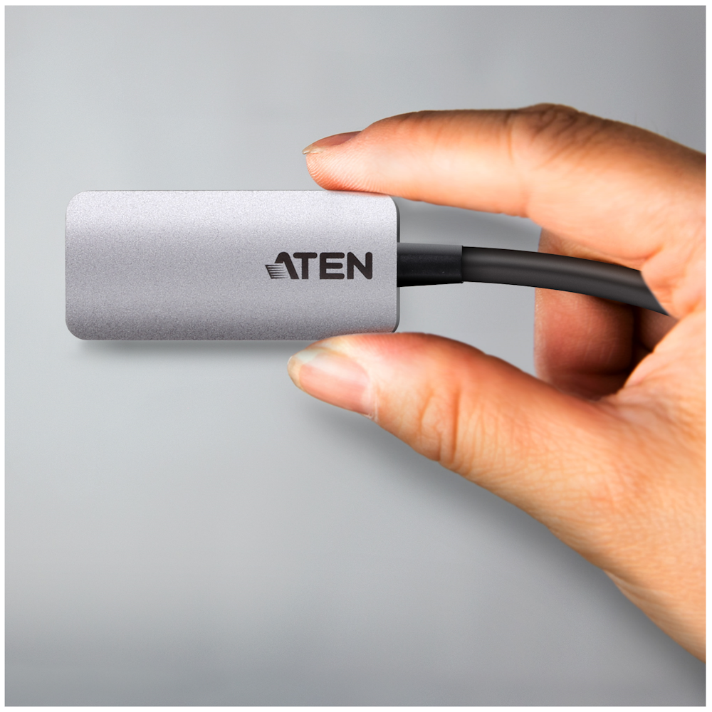 A large main feature product image of ATEN USB-C to HDMI 4K Adapter