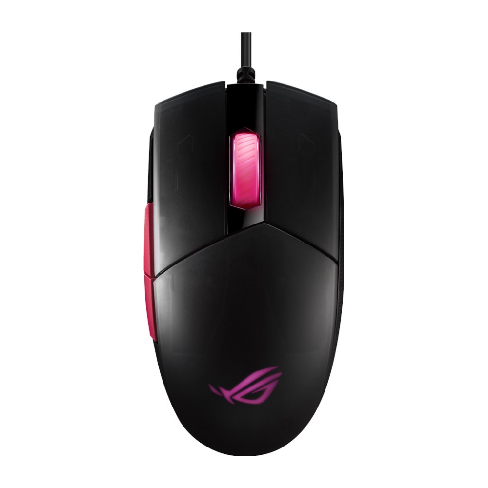 A large main feature product image of ASUS ROG STRIX Impact II Ambidextrous Lightweight Gaming Mouse - Electro Punk