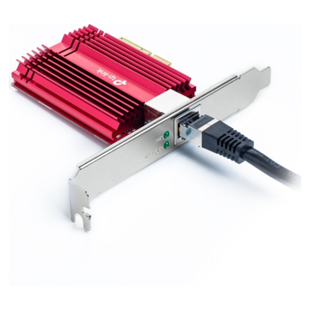 A large main feature product image of TP-Link TX401 - 10GbE PCIe Network Adapter