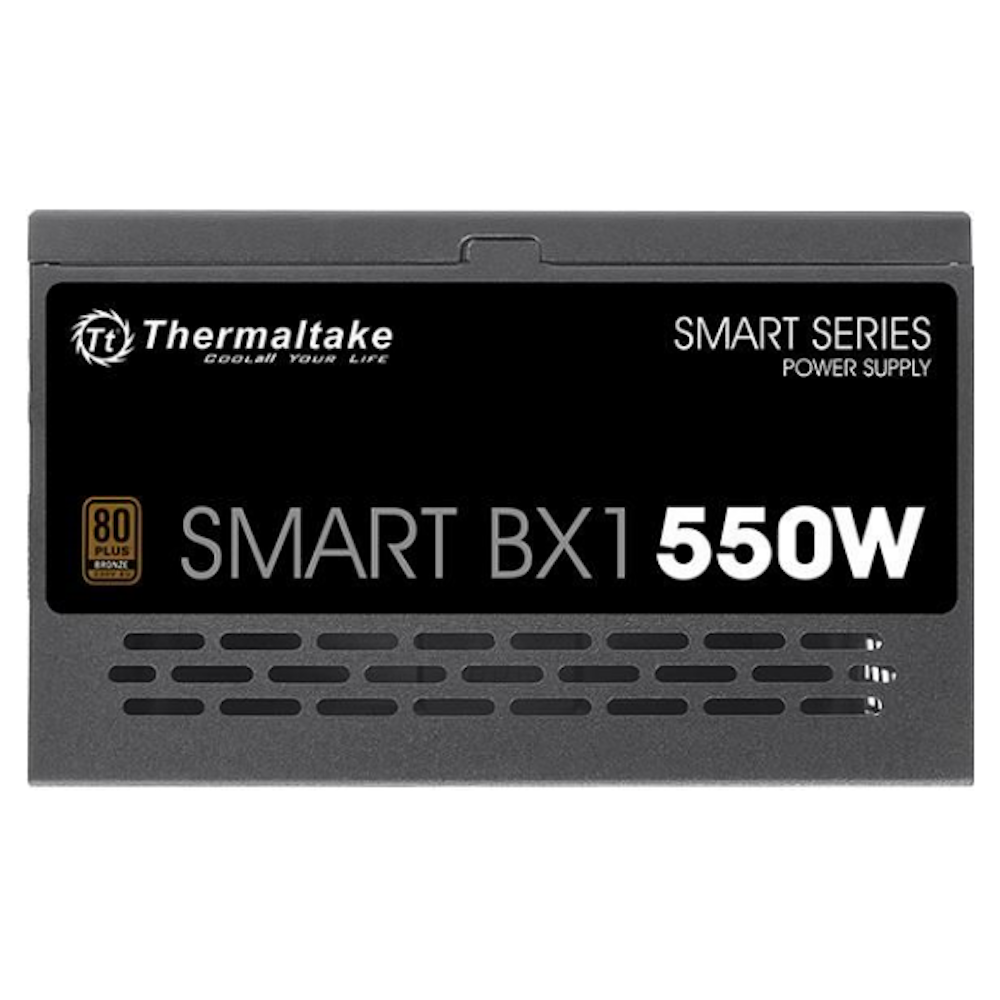 A large main feature product image of Thermaltake Smart BX1 - 550W 80PLUS Bronze ATX PSU