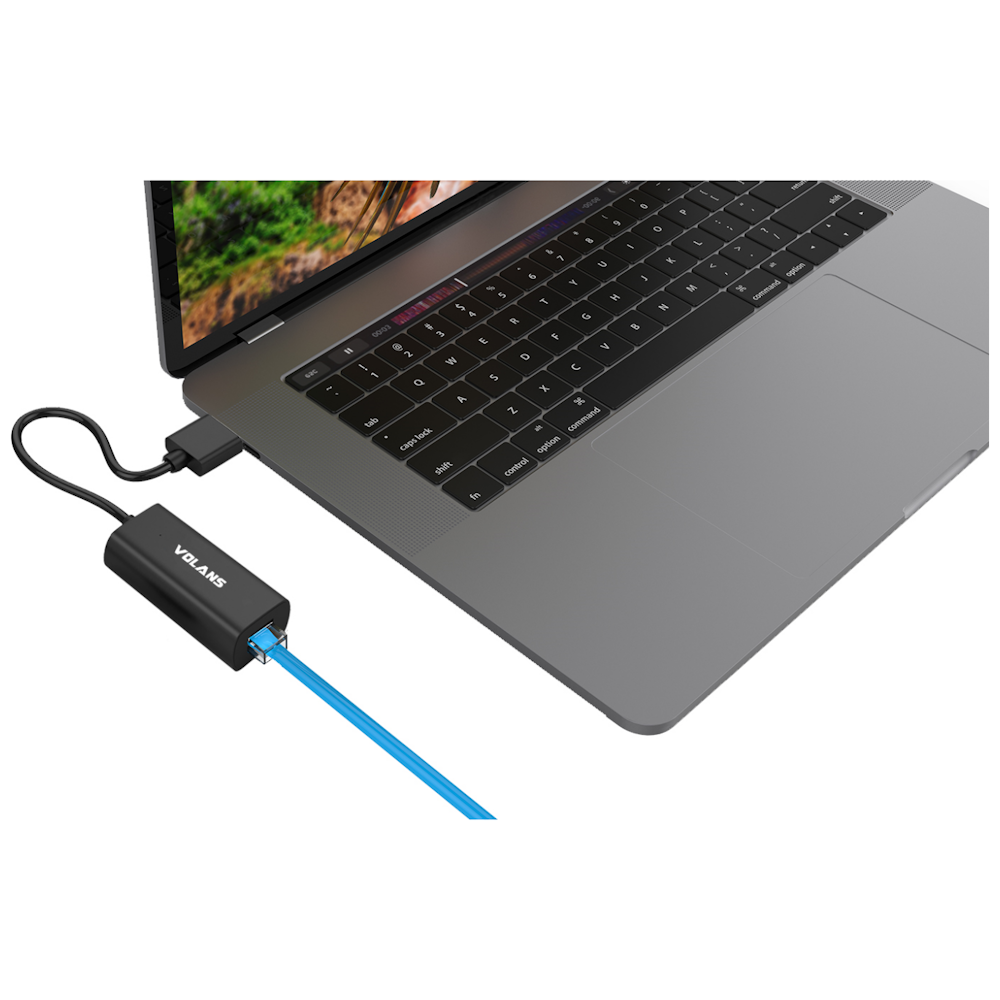 A large main feature product image of Volans Aluminium USB3.0 to RJ45 Gigabit Ethernet Adapter