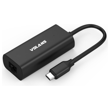 Product image of Volans Aluminium USB-C to RJ45 Gigabit Ethernet Adapter - Click for product page of Volans Aluminium USB-C to RJ45 Gigabit Ethernet Adapter