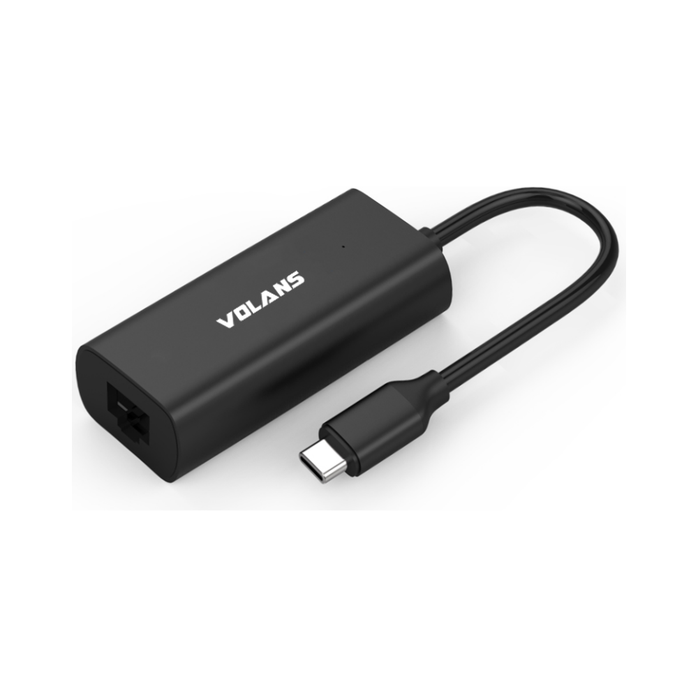 A large main feature product image of Volans Aluminium USB-C to RJ45 Gigabit Ethernet Adapter