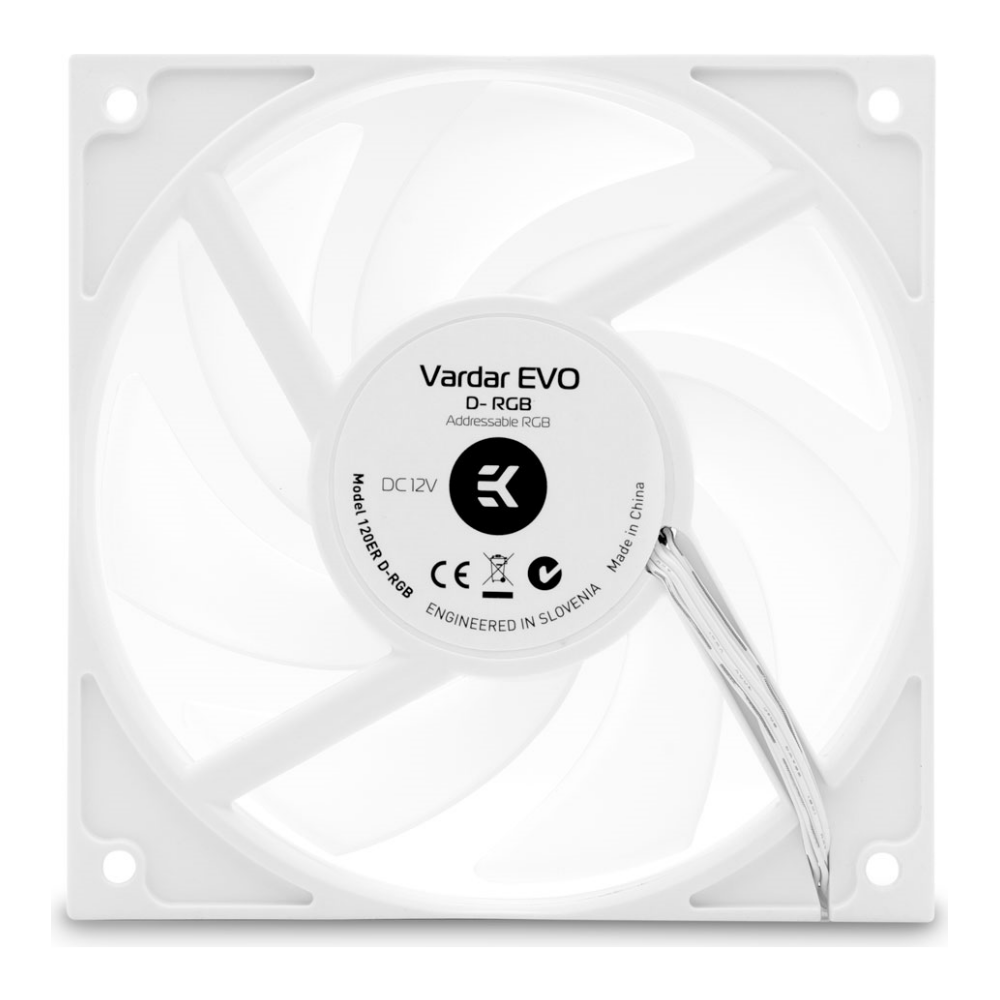 A large main feature product image of EK Vardar EVO 120ER D-RGB (500-2200 RPM) - White