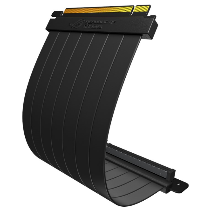 A large main feature product image of ASUS ROG Strix PCI Express 3.0 x16 Riser Cable