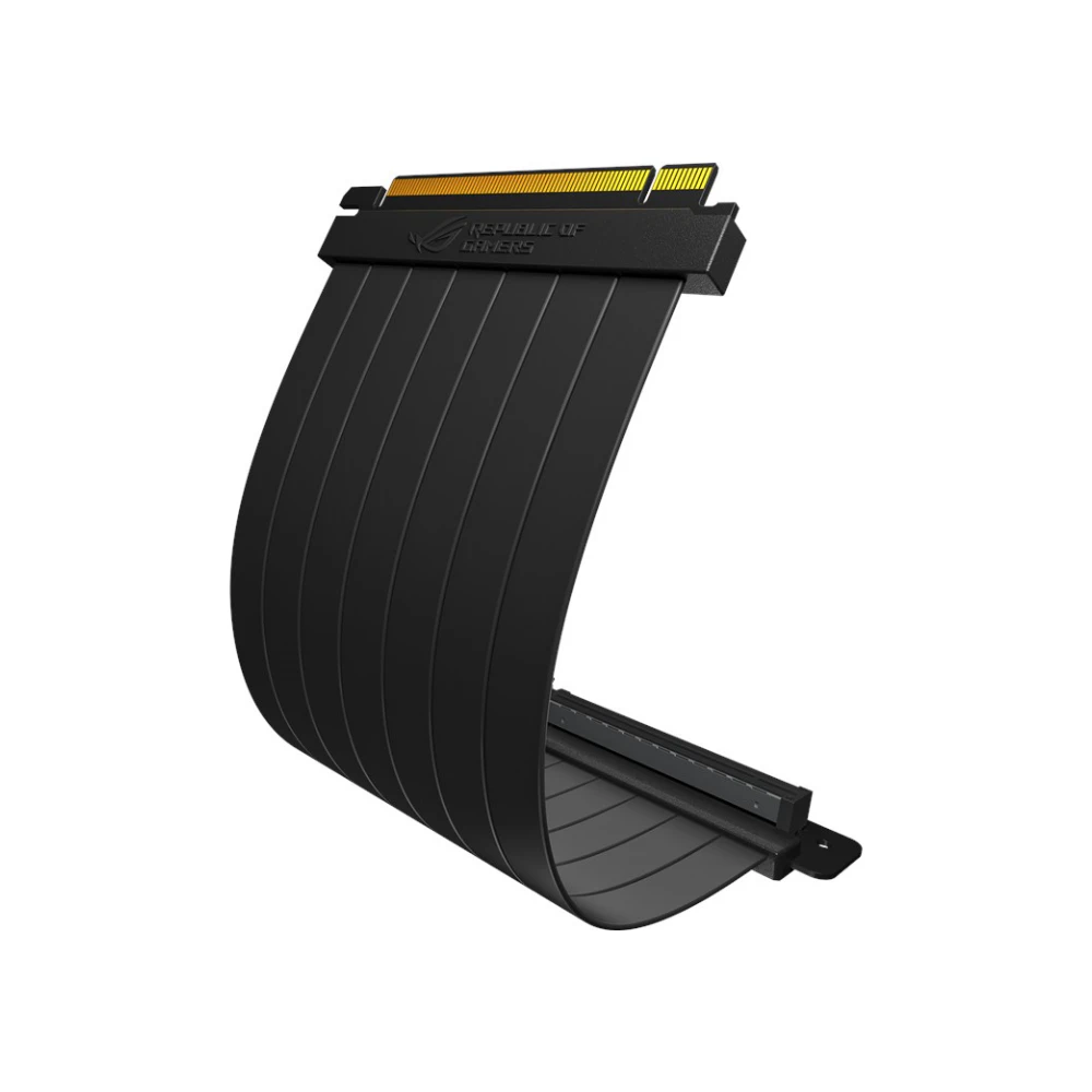 A large main feature product image of ASUS ROG Strix PCI Express 3.0 x16 Riser Cable