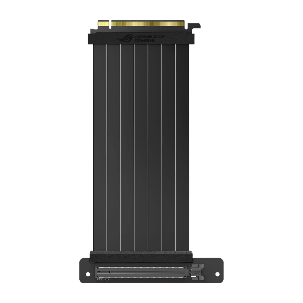 A large main feature product image of ASUS ROG Strix PCI Express 3.0 x16 Riser Cable